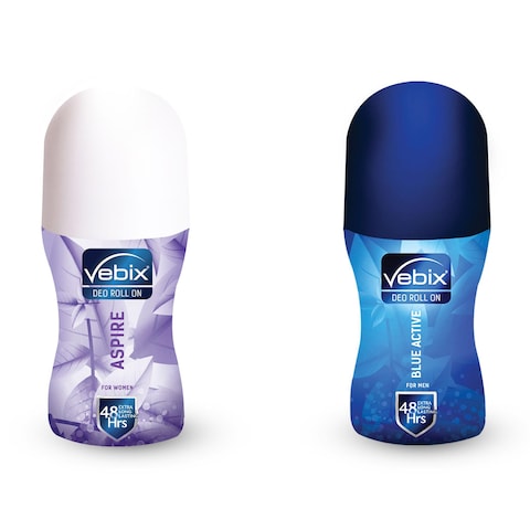 Vebix Roll On Deodorant Aspire and Blue Active