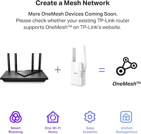 TP-Link Ax1800 WiFi 6 Extender(Re605X)-Internet Booster, Covers Up To 1500 Sq.Ft And 30 Devices, Dual Band Repeater Up To 1.8GBps Speed, Ap Mode, Gigabit Port