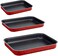 TEFAL Les Specialistes 3 Pcs Rectangular Oven Dish Set, Red, Aluminum J1325782