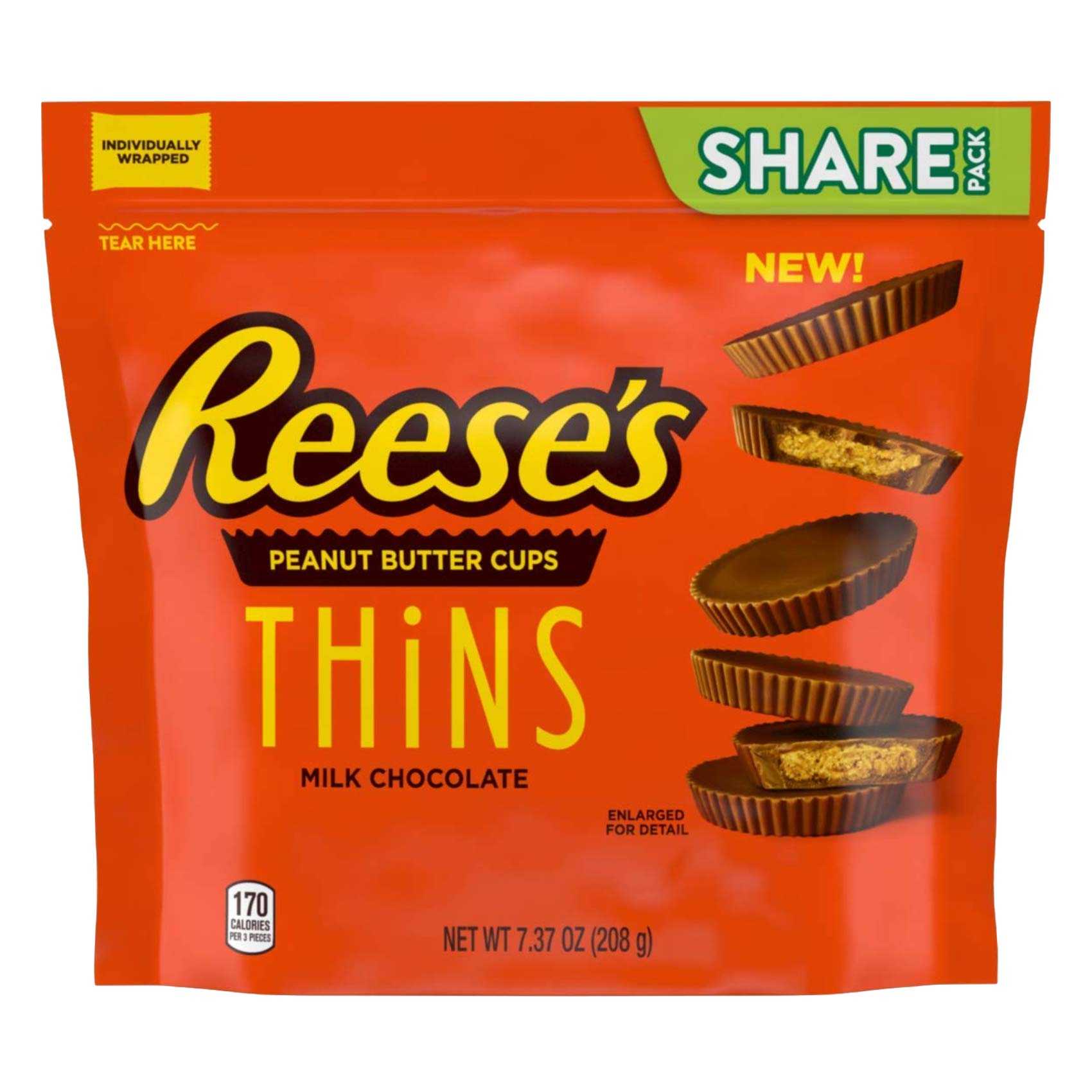 Reeses Peanut Butter Cups Thins Pouch 208g