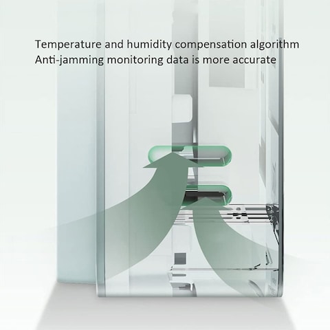 Aqara Air Quality Monitor Smart Tvoc Indoor Air Temperature, Compact &amp; Portable, Indoor Air Quality Monitor, Magnetic, Intelligent Automation, Pollution Meter, Dot-Matrix E Ink Screen - White