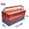 ABBASALI 5 Compartment Double Handle Metal Tool Kit Box for Tools/Tool Box for Home, Company, Workshop and Garage Orange &amp; Grey