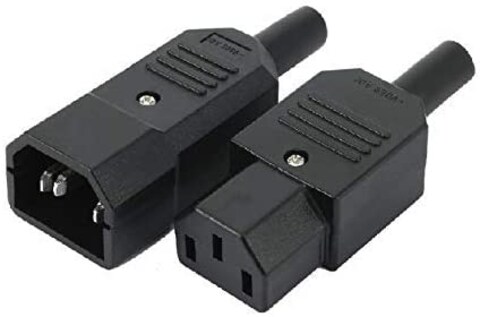 250V 10A 3Pins Terminals Panel Mount IEC C14 Male C13 Female Inline Adapter Plug Power Socket Connectors Set of 1 Pairs