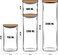 1CHASE Borosilicate Glass Jars With Bamboo Lids, Glass Food Storage Jars With Wood Lids For Pantry-4 Pcs Set (2200ml/ 1200ml/ 750ml/ 500ml)