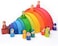 Aiwanto 12 pcs Wooden Rainbow Stacking Game earning Toy Educational Toys Kids Baby Toddler