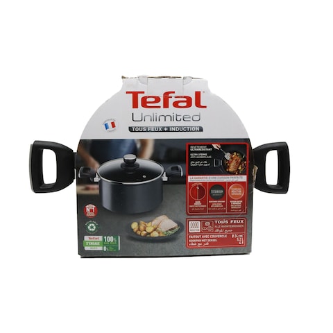 Tefal G6 Unlimited Casserole With Lid G2554672 Black 24cm