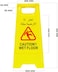 Caution Wet Floor Sign - Yellow   Plastic Slippery Floor Warning Sign   Two Side Foldable Slippery Floor Sign for Outdoor and Indoor