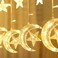 Crescent Moon Star Curtain LED Fairy Lights Ramadan D&eacute;cor 2.5M