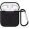 Generic Protective Airpods Case Soft Silicone Charging Cover Pouch Case Sleeve With Keychain [Designed For Apple Airpods 1 / Airpods 2 ] - Black