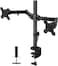 RDN - Double Twin Arm Desk Mount Bracket LCD Computer Monitor Stand 13&rdquo;-27&rdquo; Screen TV Black