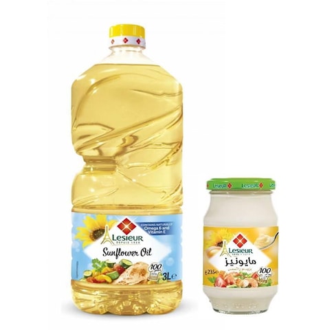 Lesieur Sunflower Oil 3L + Free Mayonnaise 235GR