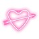 Cupid Love Neon Heart LED Sign Pink 29x18cm