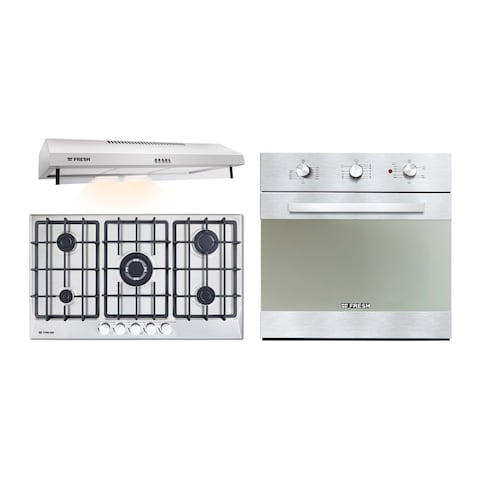 Fresh Built in Set - Hob - 90 Cm + Oven 60 Cm + Hood 90 Cm