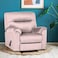 In House Velvet Rocking &amp; Rotating Recliner Chair - Light Pink - AB01