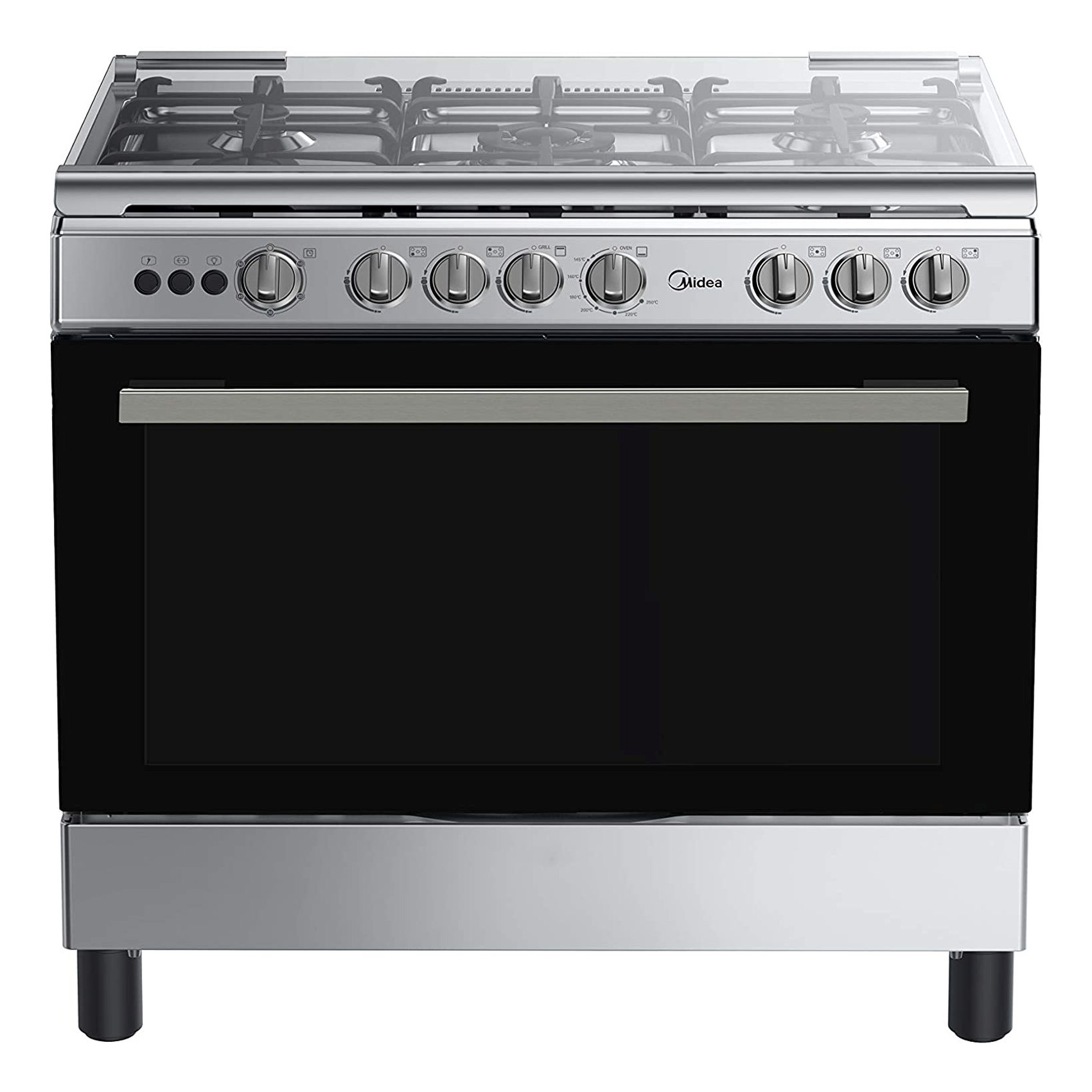 Midea 5 Burners Gas Cooker LME95028FFD Silver 90x60cm