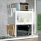 HEXAR&reg; Microwave Oven Rack Heavy Duty Stand Kitchen Counter Top Storage Organizer 3-Tier with Hooks and Utensils Holder Microwave Shelf Double Layer Dustproof Oven Rack &ndash; WHITE