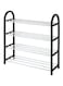Generic 4-Tier Shoe Rack Organizer Black/Silver