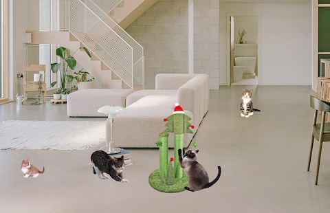 Cat Scratching Posts, Christmas Tree Shaped Scratching Posts, Cat Play, Natural Scratching, Cozy Cat Scratching, Green Color, 78 cm height