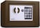 Rubik Mini Electronic Digital Security Safe Deposit Box With Electronic Keypad Lock And Physical Key For Home Office Hotel Jewelry Passport Watches Cash Storage (Brown)