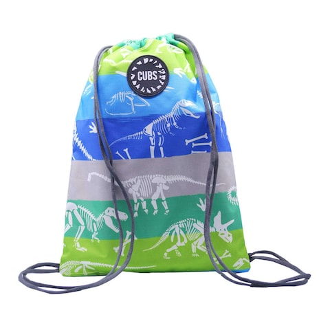 Cubs Boys String Bag - Neon Green T-Rex