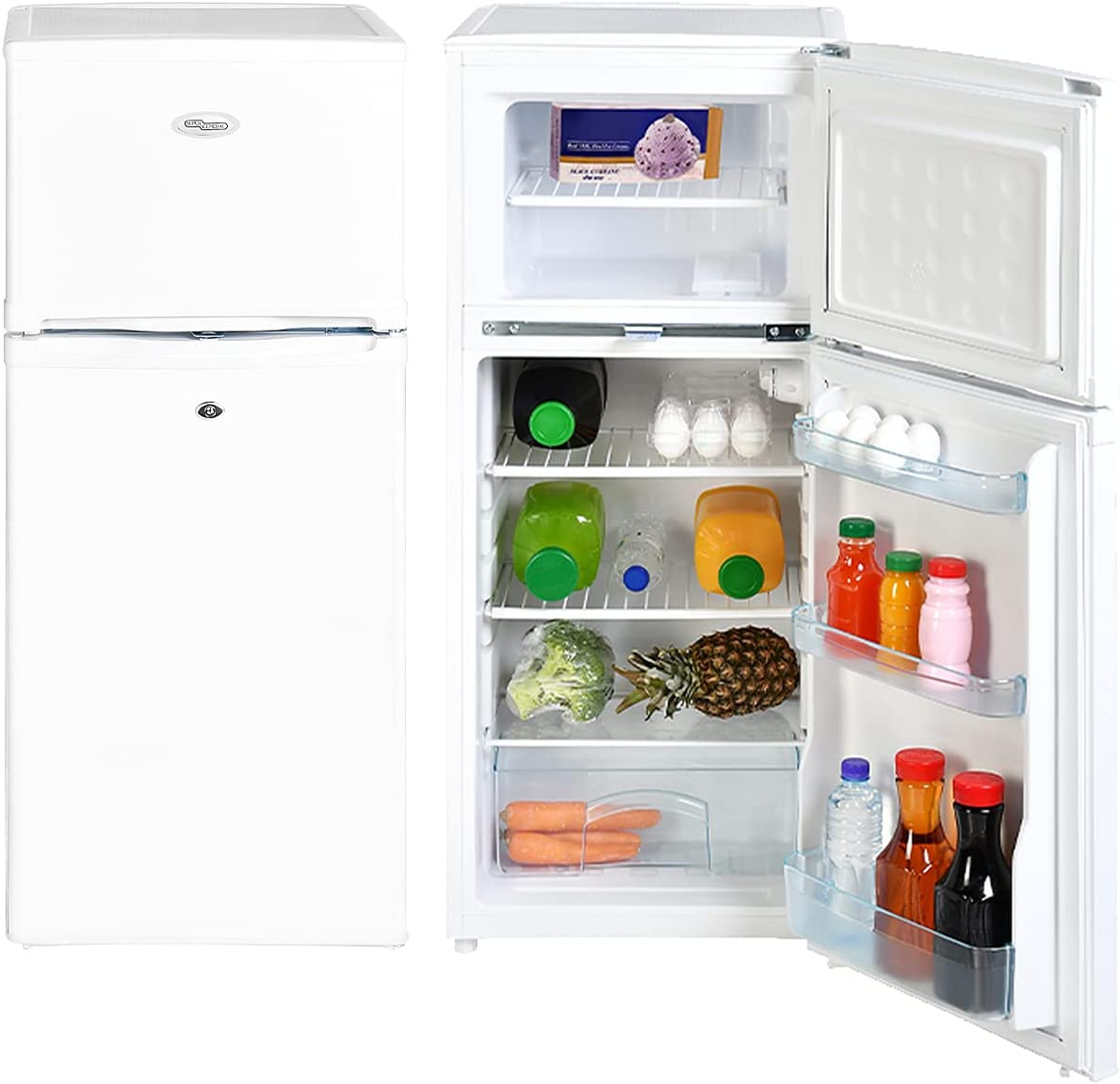 Super General 118L Net Capacity Double Door Refrigerator, White, SGR175H