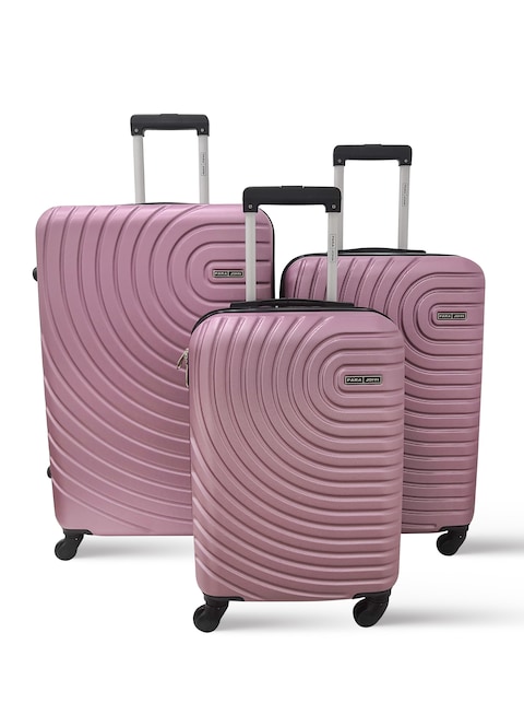 3-Piece Hard side ABS Luggage Trolley Set 20/24/28 Inch Pink