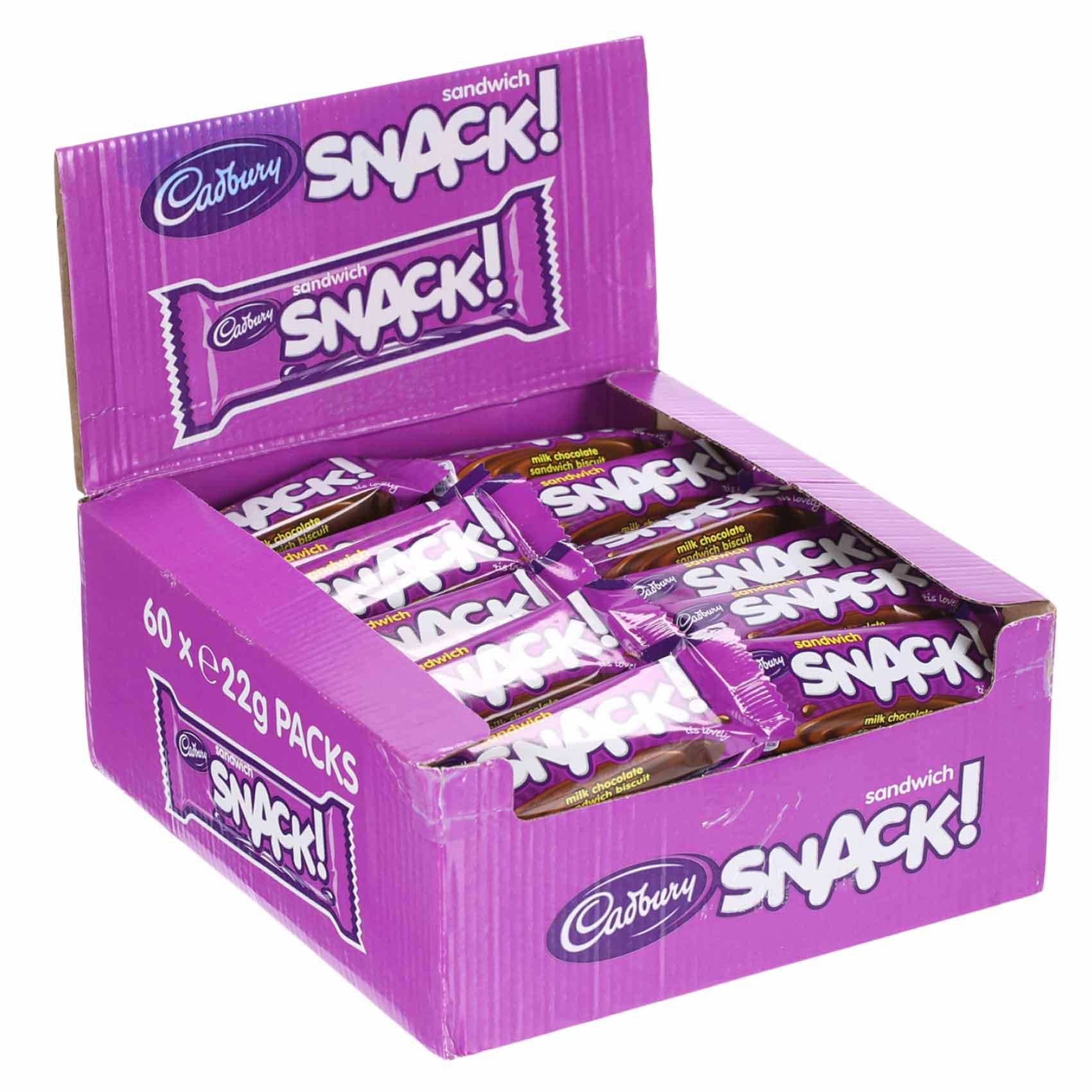 Cadbury Snack Sandwich Milk Chocolate 22g x Pack Of 60