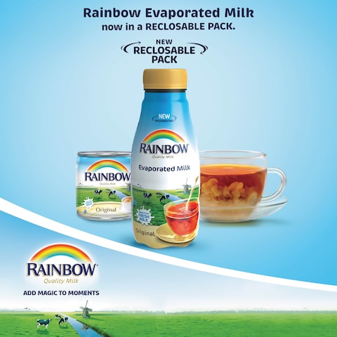 Rainbow Evaporated Milk Pet Reclosable Bottle 133ml