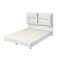 In House Le&oacute;n Velvet Bed Frame - Single - 200x90 cm - White