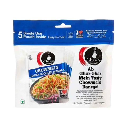 Ching&#39;s Secret Masala Chowmein Hakka Noodles, 20g Pack of 5