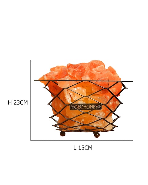 Geohoney Himalayan Salt Lamp With Cross Iron Bars