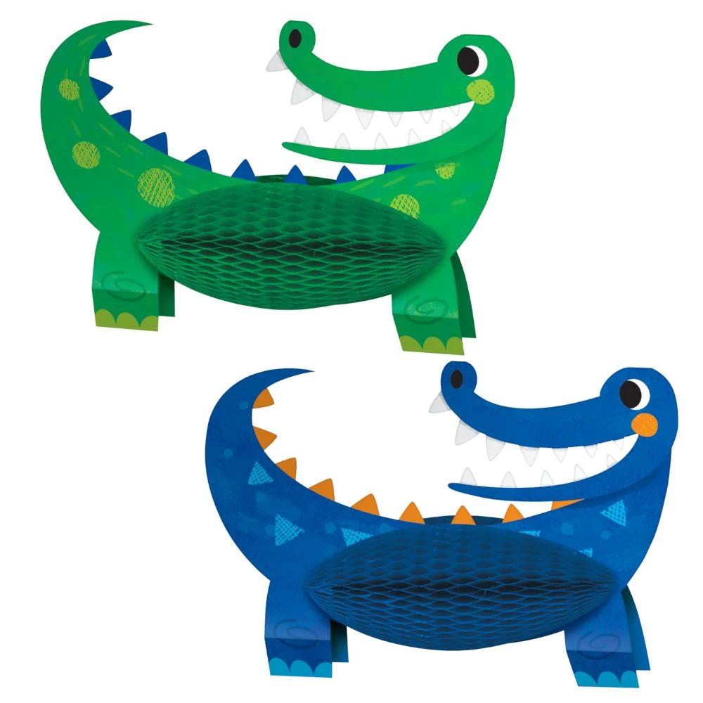 Alligator Party Centerpiece Shaped Honeycomb 2 pcs