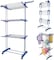 Multi Layer Clothes Organizer Drying Rack White/Blue 70 x48 x 168cm