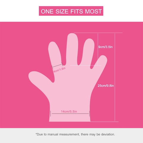 Generic-100pcs Disposable Plastic Gloves Latex Free Powder Free Clear PE Gloves Safe for Cleaning Cooking Hair Coloring Dishwashing Food Handling