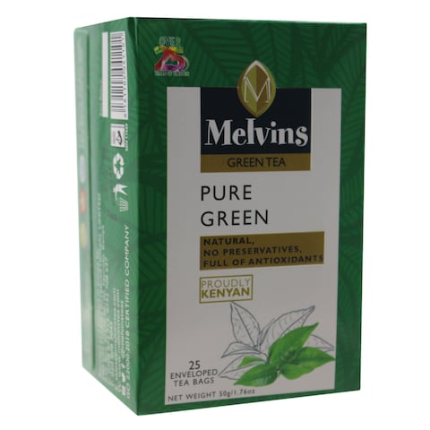 Melvins Pure Green Tea Bags 25 Count
