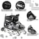 EASY FUTURE Inline Skates Adjustable Size Roller Skates with Flashing Wheels Children Skate Shoes Including Protective Gear Knee Elbow Wrist Black Large (39-42)