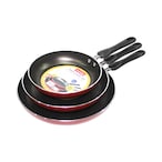 Buy Prestige Frying Pan Set Red 20cm+24cm+28cm in UAE