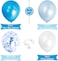 Party Time 24-Pieces 12 inches Blue, Light Blue and White Latex Balloon &amp; Confetti Balloons Balloons Set with Ribbon Roll For Father's Day, Baby Shower, Bridal Shower, Wedding D&eacute;cor &amp; Birthday Party D