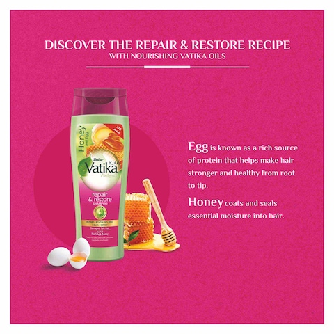 Vatika Naturals Repair and Restore Shampoo For Damaged Hair - 360ml