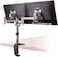 Ntech Silver Color Dual Monitor Arms Fully Adjustable Desk Mount Stand For 2 LCD Screens 13 Inch To 27 Inch