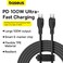 Baseus 100W USB C To USB C Charger Cable [1.2m 5A] , Type C iPhone 15 Fast Charging Cable Compatible With MacBook Pro, iPad Pro/Air, iPhone 15/15 Plus/15 Pro Max, Galaxy S23+/S23 Ultra, And More Black