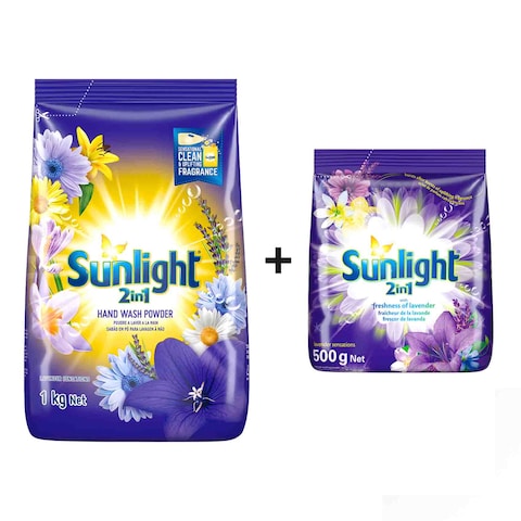 Sunlight 2 In 1 Lavender Hand Washing Powder 1kg