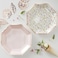 GingerRay - Rose Gold Foiled Ditsy Floral Paper Plates 8pcs - Rose Gold