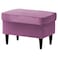 In House 2 Pieces Chair King Velvet With Two Wings And FootStool - Light Purple - E3