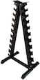 Marshal Fitness 10 Pair Dumbbell holder Durable storage for fitness weights Bar A-Frame dumbbell weight rack Fitness A-Frame Dumbbell Rack Stand Pairs Weight Rack for Dumbbells-Mf-0090
