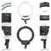 Docooler-ZOMEI 16 Inch LED Selfie Ring Light Camera Lamp 38W 320pcs Bulbs Stepless Dimmable Brightness 3200-5600K with Tripod Stand Cellphone Holder Kit for YouTube Video Live Stream Makeup for iPhone