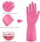 ZALCOON Household Rubber cleaning gloves Pink Large for Household,Reuseable dishwashing gloves for Kitchen.