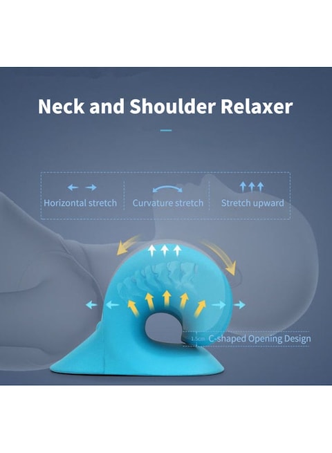 Generic Portable Cervical Traction Stretcher, Support Pillow Rubber, Blue, 22x12x17cm