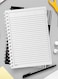 Lowha Spiral Notebook With 60 Sheets And Hard Paper Covers With Flat Black &amp; White Lines Design, For Jotting Notes And Reminders, For Work, University, School