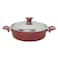 In House 7 Pieces Turkish Granite Cookware Set With Steel Lid - Red